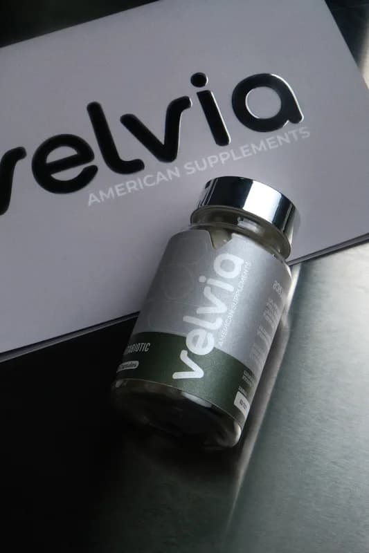 Velvia bottle on the brand's reflective catalog